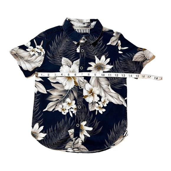 Cactus Boys Aloha Hawaiian Print Navy Button Shirt Size 5/6 - Picture 6 of 7